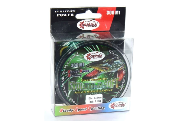 Captain Evolution Soft 300mt Monofilament Misina Yeşil - Resim 4
