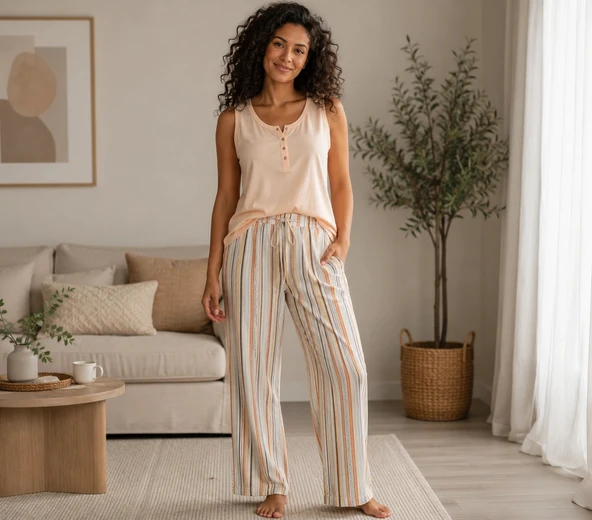 Senfoni Bayan Kısa Kollu Pijama Takımı 5215 ürün görseli 1