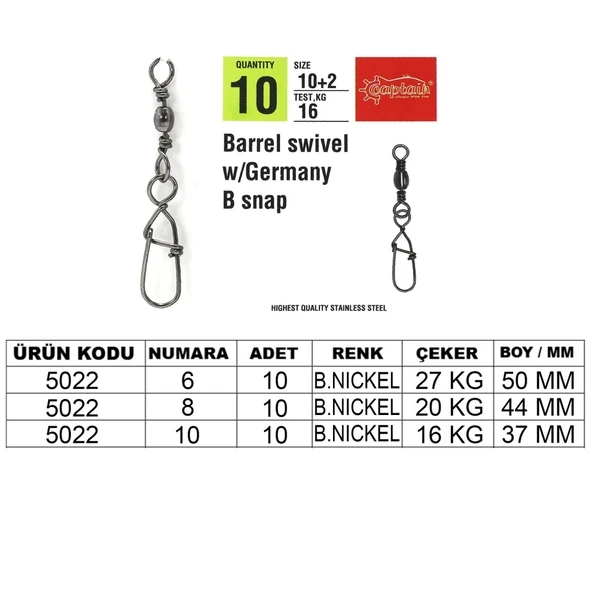 Captain 5022 Germany Klips 10lu Paket Black Nikel ürün görseli 1