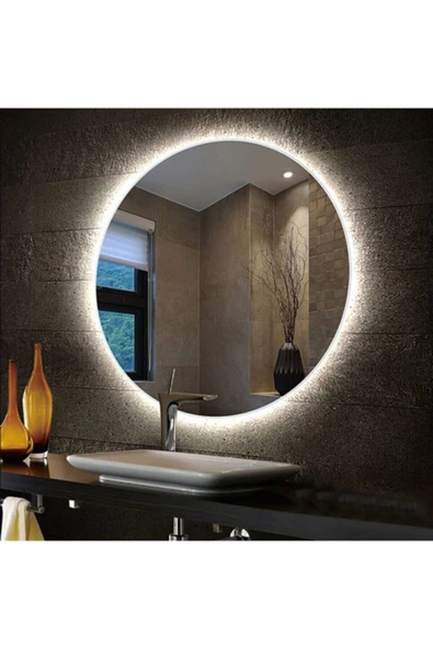 GLOBAL LED MIRROR 70x50 Oval Ledli Banyo Aynası ürün görseli 1