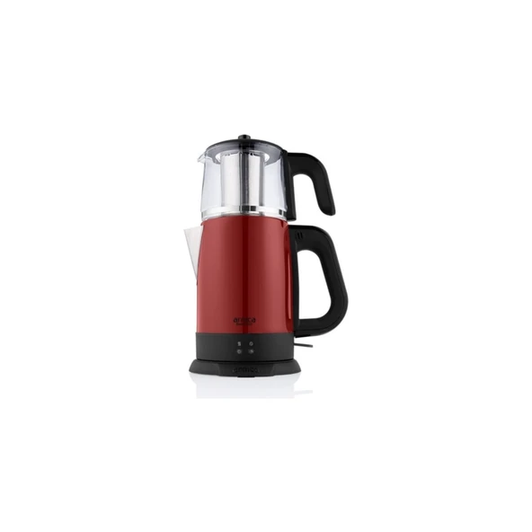 Arnica IH33204 Demli Stil 1800 W Kırmızı Cam Demlikli Çay Makinesi ürün görseli 1