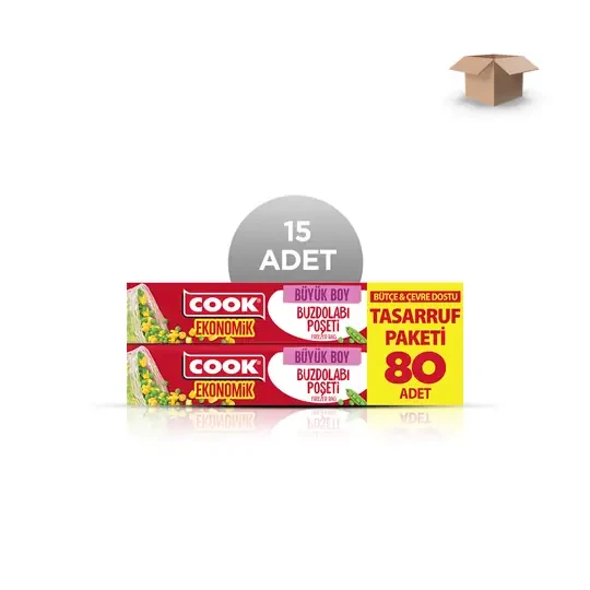 COOK Toptan Ekonomik Büyük Buzdolabı Poşeti 30x42 cm 80'li - Koli İçi 15'li ürün görseli 1
