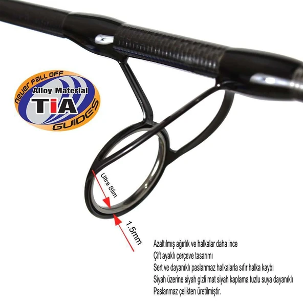 Captain 1369 Regnum 265cm 2 Parça Spin Kamış 40-80gr Atar - Resim 6