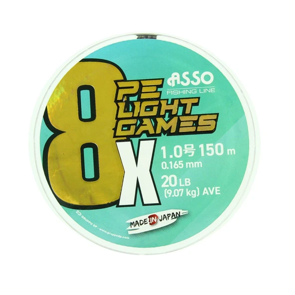 Asso 8X Light Games PE 8 Örgü Spin İp Misina 150mt Moss Green ürün görseli 1