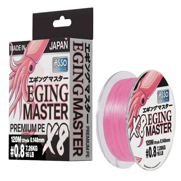 Asso 8X Eging Master PE 8 Örgü İp Misina 120mt Pink ürün görseli 1