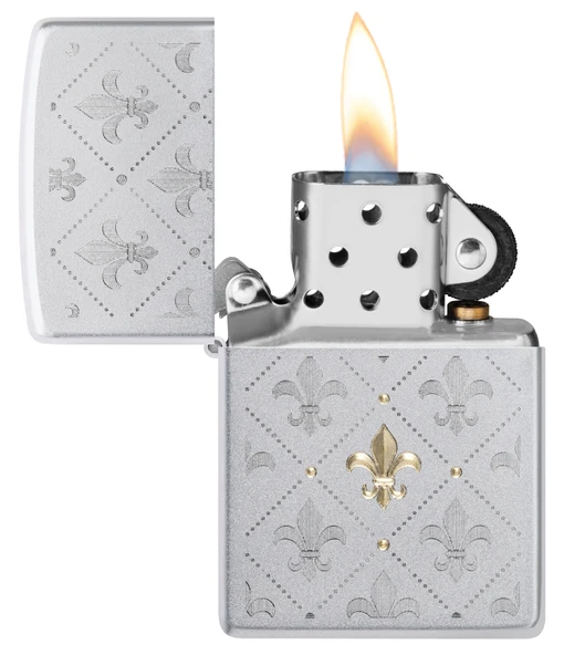 Zippo Fleur-De-Lys Pattern Dizayn Çakmak - Resim 3