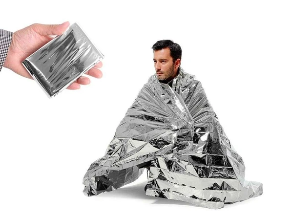 Captain SOS Blanket 7404 Acil Durum İçin Termal Battaniye Metalize Isı Yalıtımlı 160x210cm ürün görseli 1