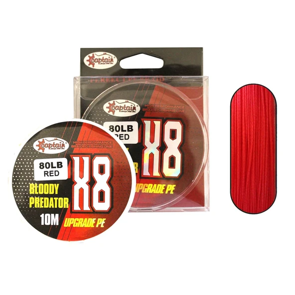 Hook Line 8X Upgrade PE Bloody Predator Jigging Assist İpi 10mt Kırmızı-Pembe ürün görseli 1
