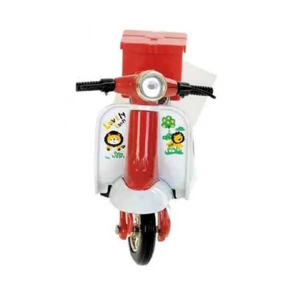 Çek Bırak Metal Vespa Motor  Cm - FY361A-D - Kırmızı - 1 ADET ürün görseli 1