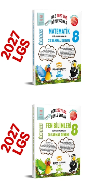 2027 8.sınıf LGS matematik ilk doz deneme ve fen bilimleri ilk doz deneme 2'li seti ürün görseli 1