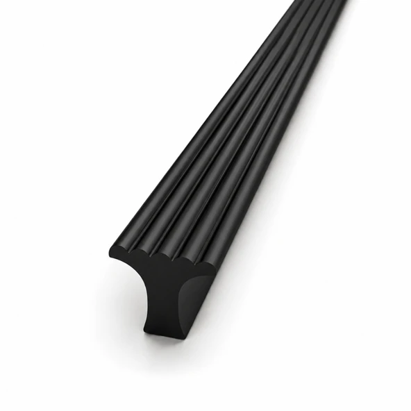Özen (1 Adet) Mat Siyah 992 mm Çizgili Metal Modern Mobilya Dolap Çekmece Kulbu Çizgili Dolap Kulpu ürün görseli 1