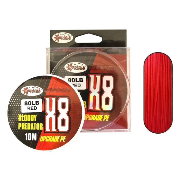 Hook Line 8X Upgrade PE Bloody Predator Jigging Assist İpi 10mt Kırmızı-Pembe ürün görseli 1