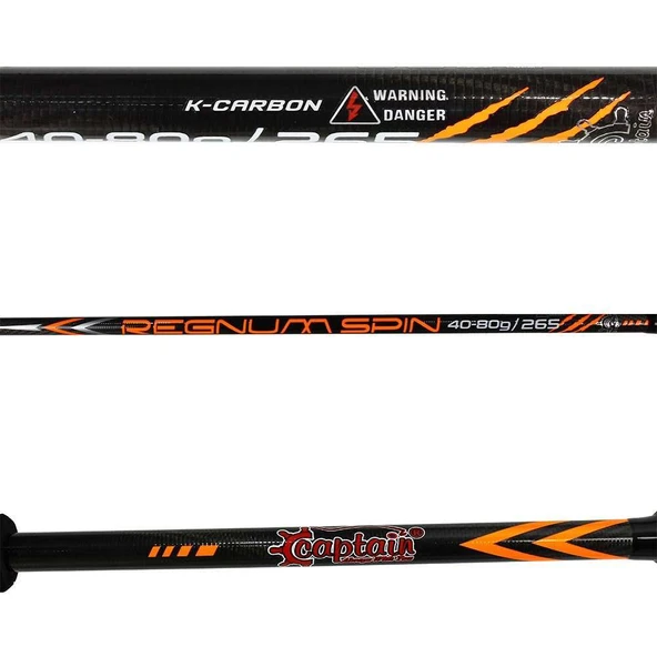 Captain 1369 Regnum 265cm 2 Parça Spin Kamış 40-80gr Atar - Resim 2