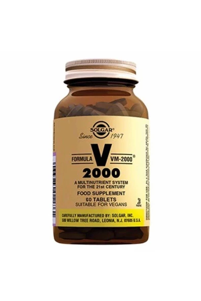 Solgar Vm 2000 Multi Vitamin 60 Tablet Kas Ve Kemik Erimesi Için ürün görseli 1