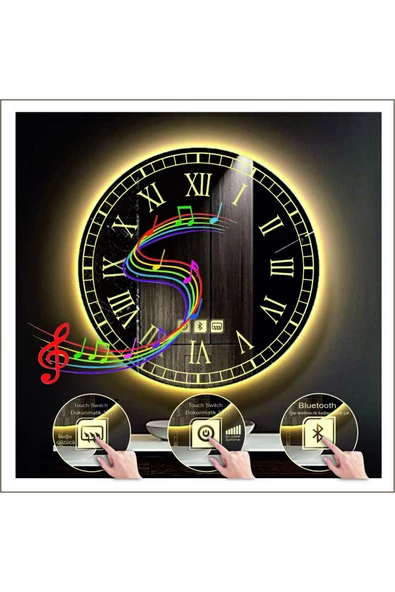 GLOBAL LED MIRROR 90 Cm Günışığı Ledli Tasarım Kumlamalı Dokunmatik Bluetoothlu Buğu Önleyicili Makyaj Banyo Aynası ürün görseli 1