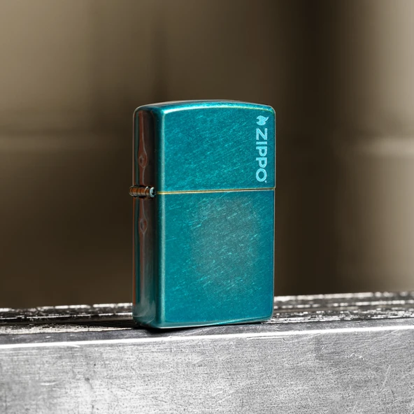 Zippo Candy Teal Matte Logo Dizayn Çakmak - Resim 7