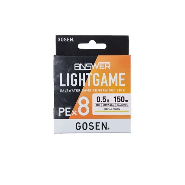 Gosen Answer Light Game PE8 Örgü LRF İpi 150mt Coctail Yellow ürün görseli 1