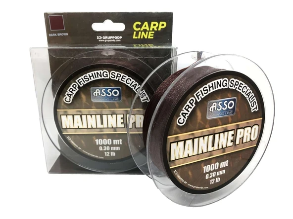Asso Mainline Pro Special Carp Fishing Line 1000mt Dark Brown ürün görseli 1