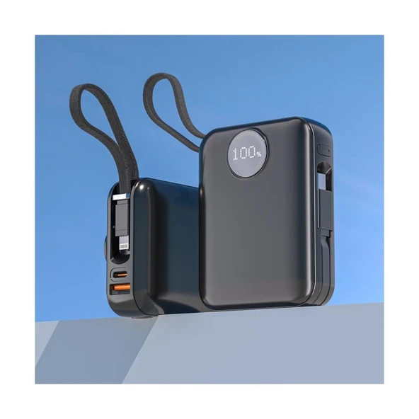 Dexim 10.000 Mah 45W Lightning Type-C Kablolu Hızlı Taşınabilir Güç Kaynağı Şarj Cihazı DCA0070 ürün görseli 1