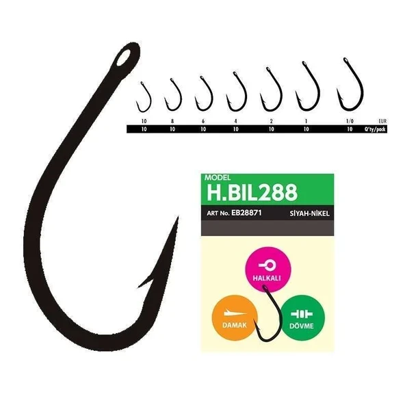 Hayabusa HBIL 288 Sazan İğnesi Dövme Teflon Black 10lu Paket ürün görseli 1