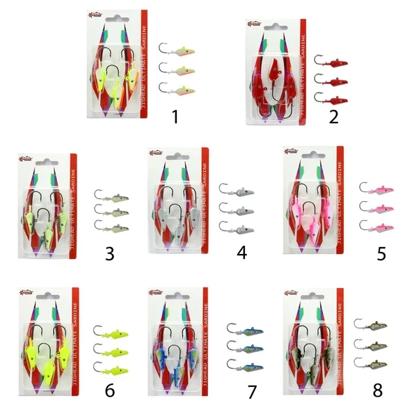 Captain 6457 Jig Head 15gr Ultimate Sardine 3lü Set ürün görseli 1