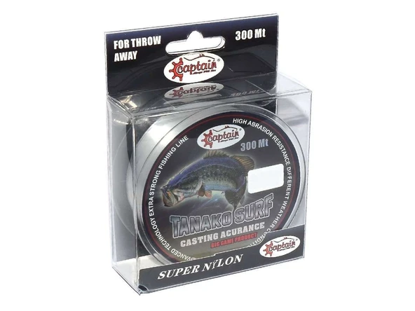 Captain Tanako Surf 300mt Monofilament Misina Beyaz ürün görseli 1