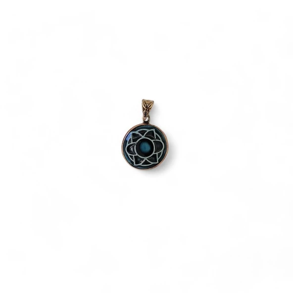 Mystic Ay Işığı Bronz Çini Taşlı Çelik Zincir Kolye ürün görseli 1