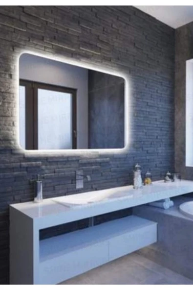 GLOBAL LED MIRROR 70x60 Ledli Ayna Banyo Aynası Işıklı Ayna 80x60 cm ürün görseli 1