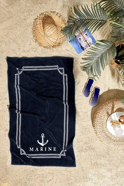 Özdilek Maritime Line Plaj Havlusu Büyük Boy (90x150)-Lacivert ürün görseli 1