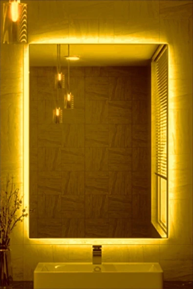 GLOBAL LED MIRROR 60x80 Ledli Ayna Banyo Aynası Işıklı Ayna ürün görseli 1