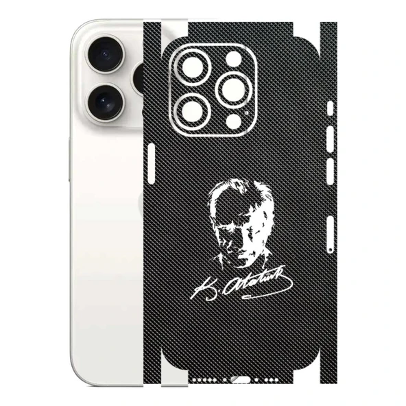 Kapps Iphone 15 Pro ile Uyumlu Bumper Serisi Premium Kaplama 360  Atatürk İmzalı Siyah ürün görseli 1