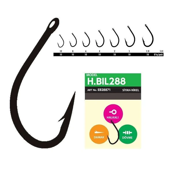 Hayabusa HBIL 288 Sazan İğnesi Dövme Teflon Black 10lu Paket ürün görseli 1