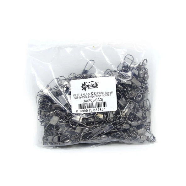 Captain 5233 Kilitli Klips 144lü Paket Black Nikel ürün görseli 1