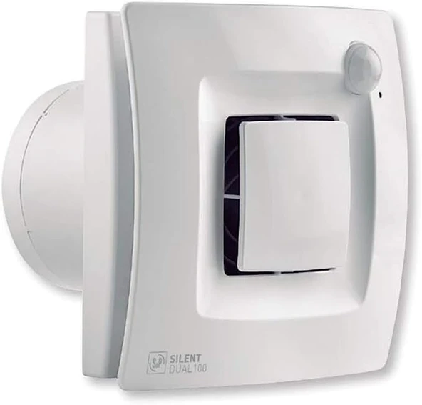 ErmaC S&P SILENT DUAL 100 Sessiz Banyo Fanı Nem ve Hareket Sensörlü Geri tepme Klapeli ürün görseli 1