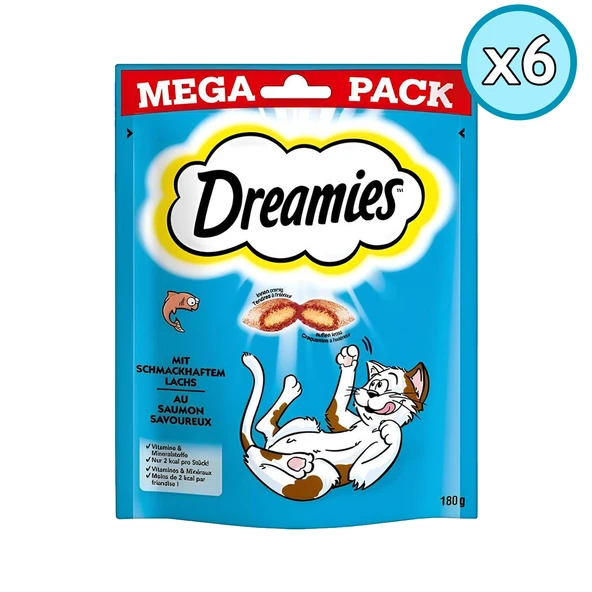 Dreamies Mega Somonlu Kedi Ödül Maması 180 Gr 6 Adet ürün görseli 1