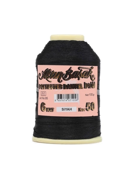 Altınbaşak Polyester Dantel Ipliği Siyah 100 Gram No : 50 ürün görseli 1