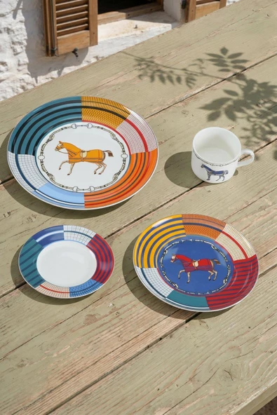 Acar Evanthe 6 Kişilik 19 Parça Porselen Pasta-İkram Seti NCY-09007 ürün görseli 1