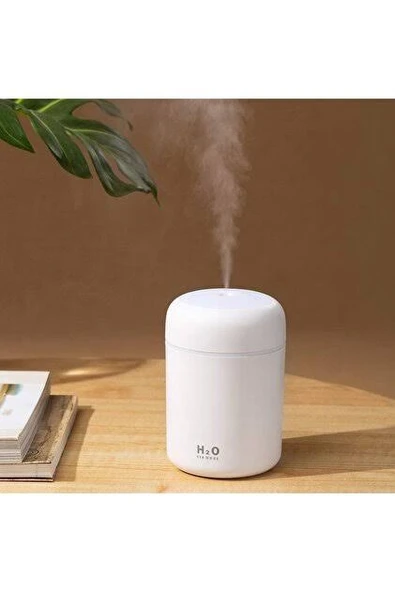 BEYAZ 300 ml Ulrasonik Ledli Hava Nemlendirici Buhar Makinesi Ve Aroma Difüzörü ürün görseli 1