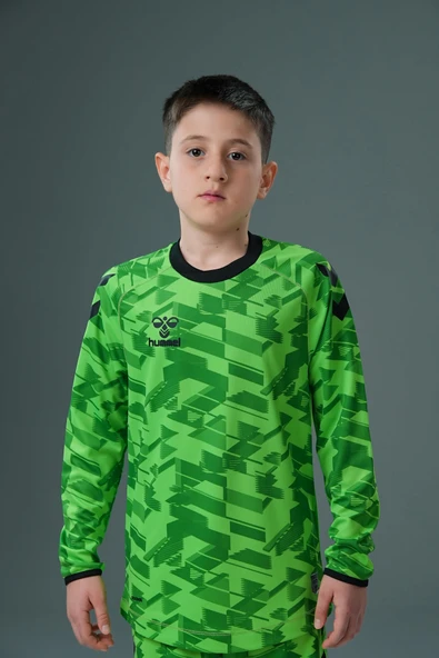 Hummel Line Kaleci Tek Üst Forma Neon Yeşil Çocuk ürün görseli 1