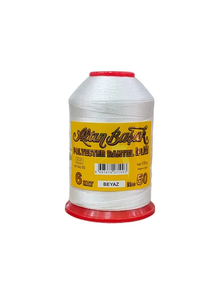Altınbaşak Polyester Dantel Ipliği Beyaz 6 Kat 100 Gram No: 50 ürün görseli 1