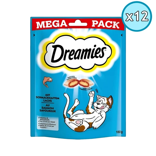 Dreamies Mega Somonlu Kedi Ödül Maması 180 Gr 12 Adet ürün görseli 1