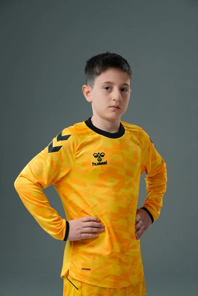 Hummel Line Kaleci Tek Üst Forma Sarı Çocuk - Resim 2