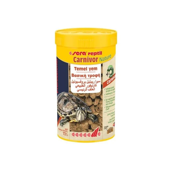 Sera Reptil Carnivor Nature Kaplumbağa ve Sürüngen Yemi 250 Ml 72 Gr ürün görseli 1