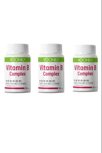 Voonka Vitamin B Complex 60 Tablet 3 Adet ürün görseli 1