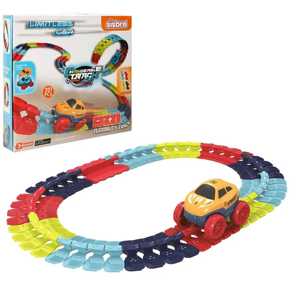 Işıklı Limitless Car USB Şarjlı Eğlenceli Araç ve Yol Seti 201 Parça ürün görseli 1