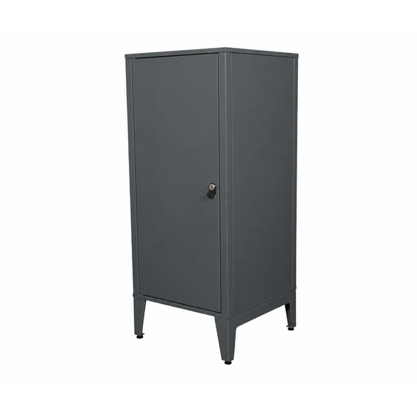 Alfafonet Ziglat Serisi Kilitli Metal Home Office Dolabı Metal Kapaklı Antrasit Gri (RAL 7016) 450x1050x450 mm ürün görseli 1