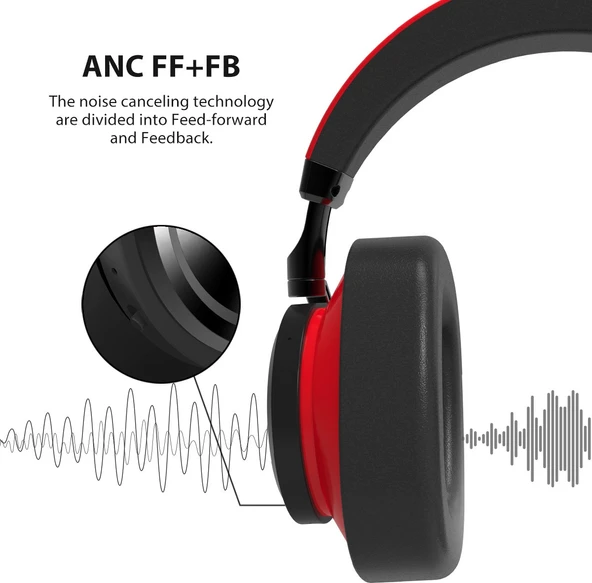 T6 Bluetooth 5.0 Kulaklık Kırmızı - Resim 2