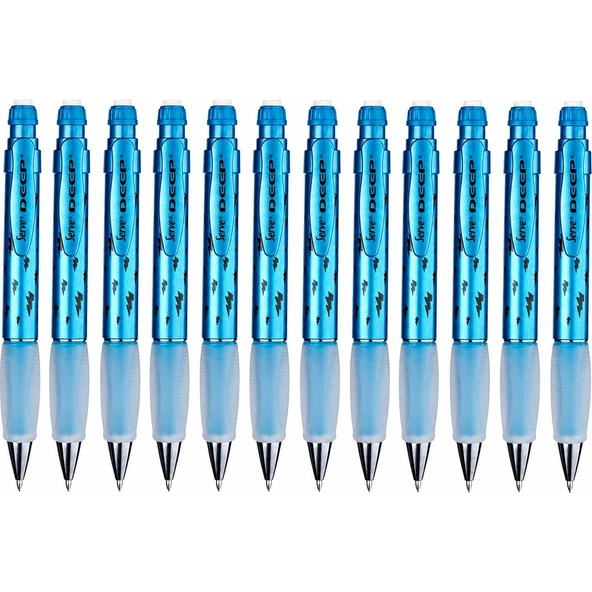 Versatil Kalem Deep 0.7 mm Metalik Mavi Şimşek 12'li Paket ürün görseli 1