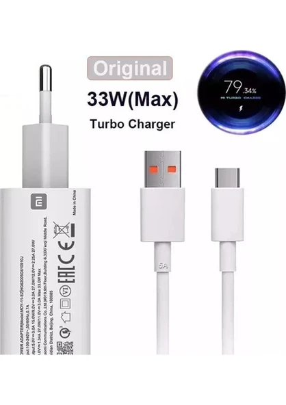 Xioami 33W Turbo Orjinal Kutu Çıkması Şarj Seti Typec Kablo ürün görseli 1
