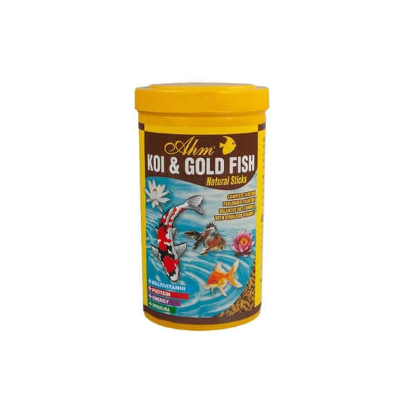 Ahm Koi Gold Fish Natural Sticks Japon Balığı Yemi 1000 Ml ürün görseli 1